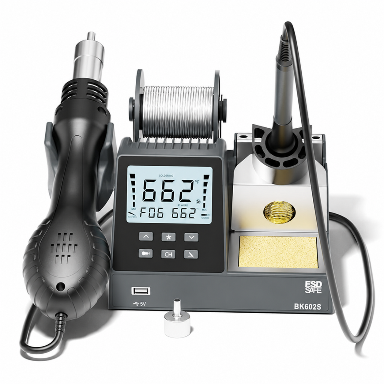 BK602S 640W All-in-One Hot Air and Soldering Rework Station - Image 2