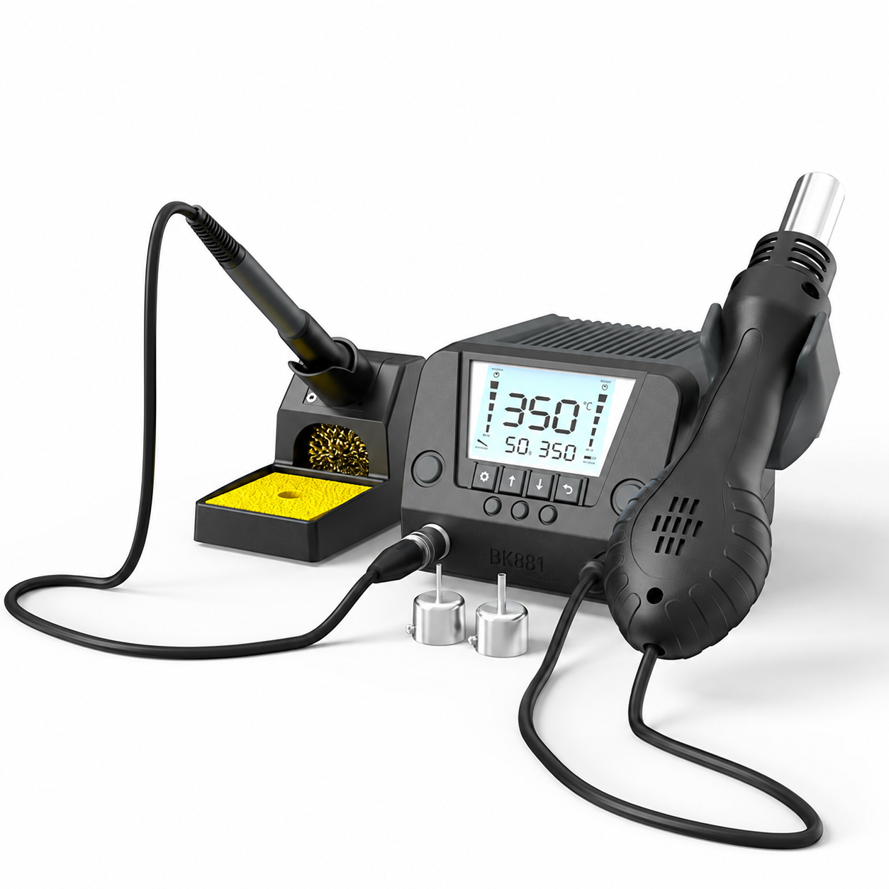 BK881 2-in-1 Lead-Free Hot Air Desoldering Station, 560W Air + 90W Iron